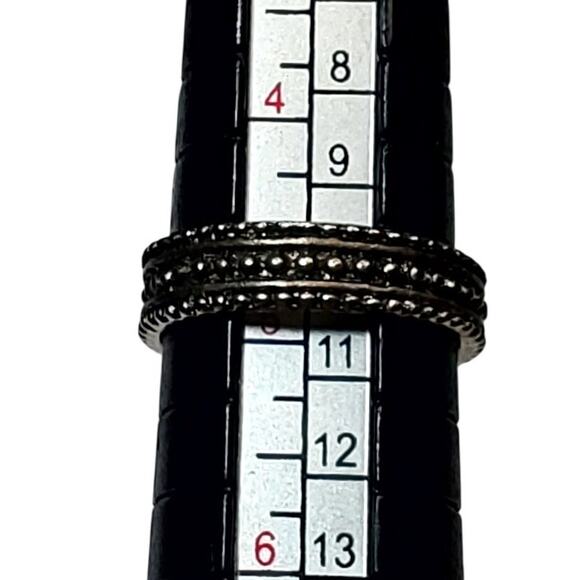 Silver Tone Minimalist Sz 5 Basic Design Unsigned - Picture 5 of 5